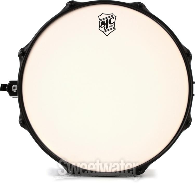 Black Satin 6.5 Inch X 14 Inch SJC Custom Drums Pathfinder Series Snare Drum 