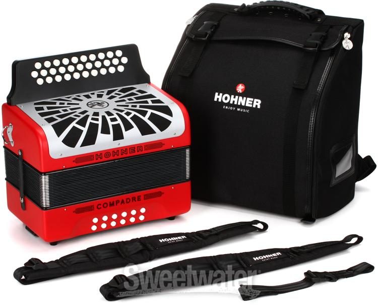 Hohner Compadre Diatonic Accordion - Keys of G/C/F - Red | Sweetwater
