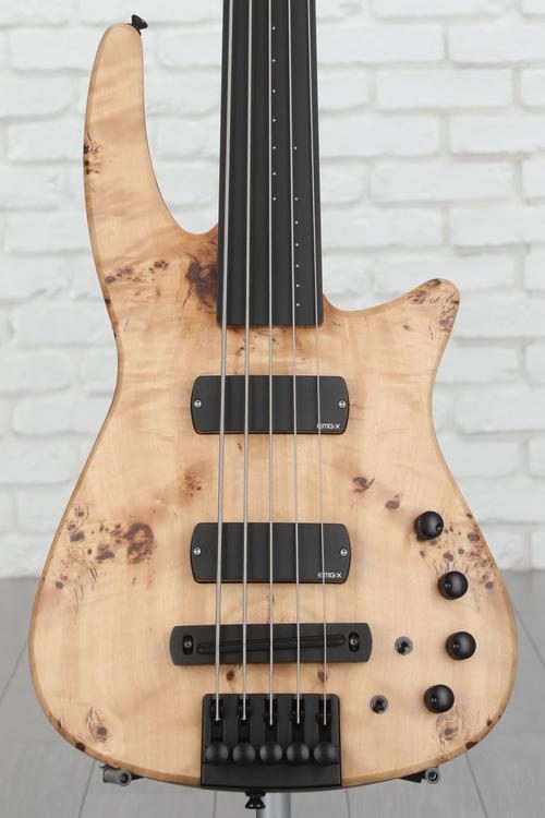 NS Design CR5 Radius Fretless Bass Guitar - Poplar Burl - Sweetwater  Exclusive in the USA