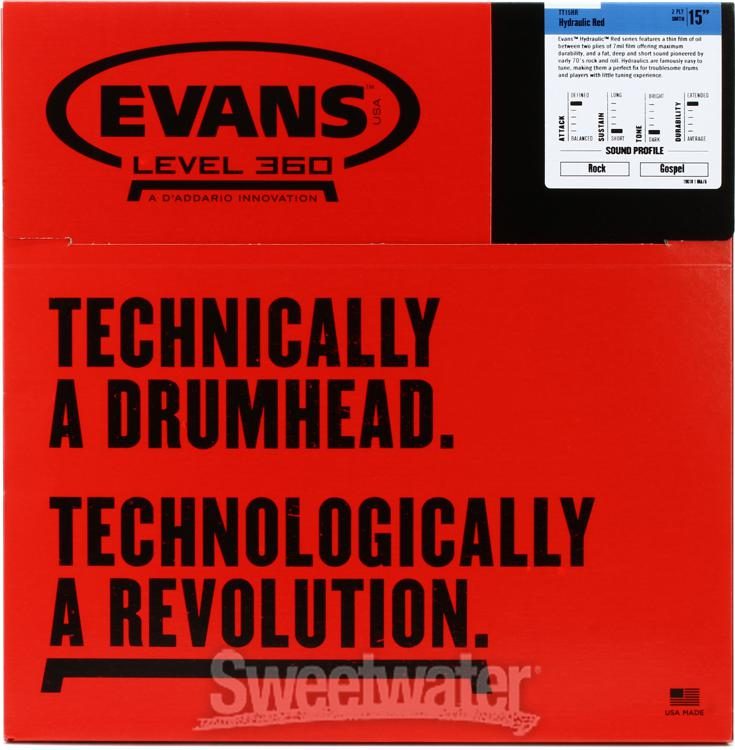 15 Evans Hydraulic Red Drum Head 