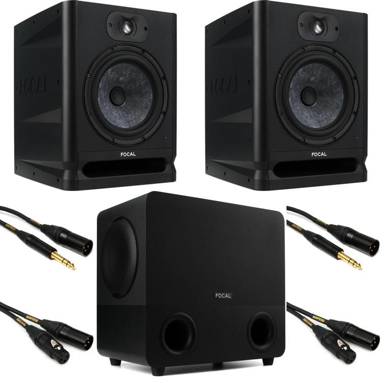 Focal Alpha 80 8-inch Powered Studio Monitor (Pair) with 8-inch Studio Subwoofer Cables