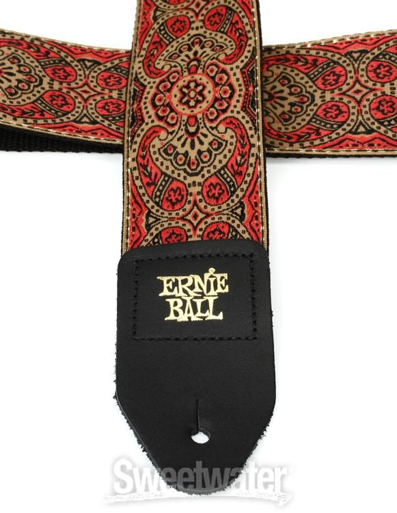 ernie ball jacquard guitar strap crimson paisley