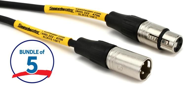 Pro Co EXM-15 Excellines Microphone Cable - 15 foot (5-Pack) | Sweetwater