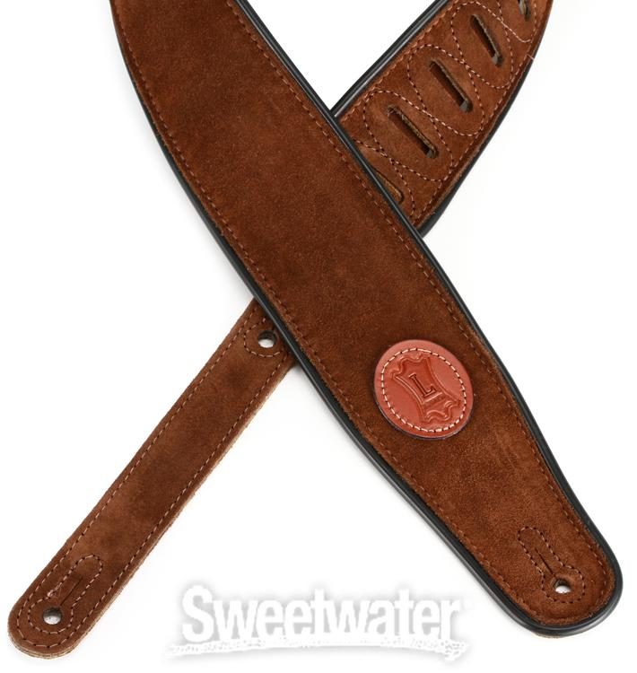 Levys Leathers MSS3-BRN Signature Series Hand-Brushed Suede Guitar Strap Brown 