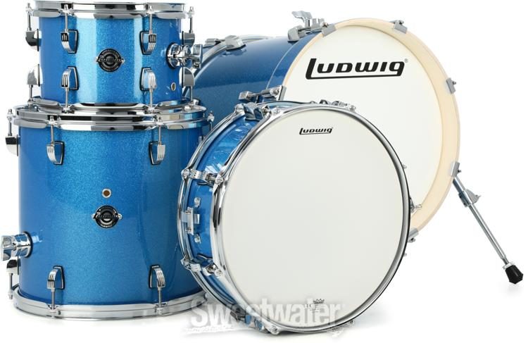 Ludwig Breakbeats 2022 By Questlove 4-piece Shell Pack with Snare Drum -  Blue Sparkle
