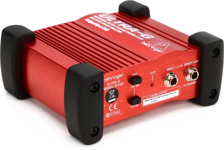 Existencia pierna maquillaje Behringer Ultra-G GI100 1-channel Active Guitar Direct Box | Sweetwater