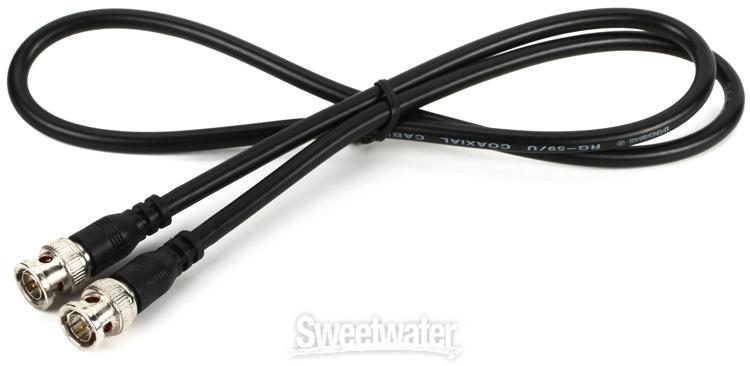 Hosa Bnc 59 103 75 Ohm Rg 59 U Bnc To Bnc Coax Cable 3 Foot Sweetwater