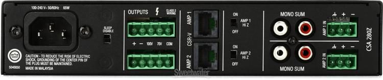 JBL CSA 280Z 80W 2-channel 70/100V Power Amplifier | Sweetwater