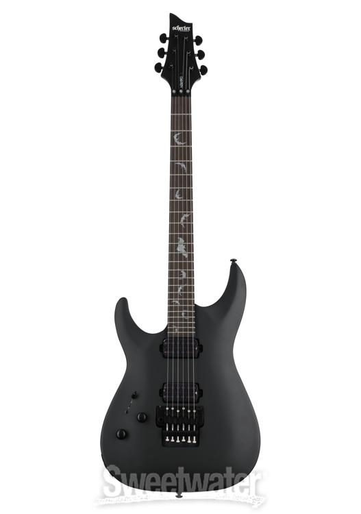 Schecter Damien-6 FR SBK Left-Handed Electric Guitar - Satin Black