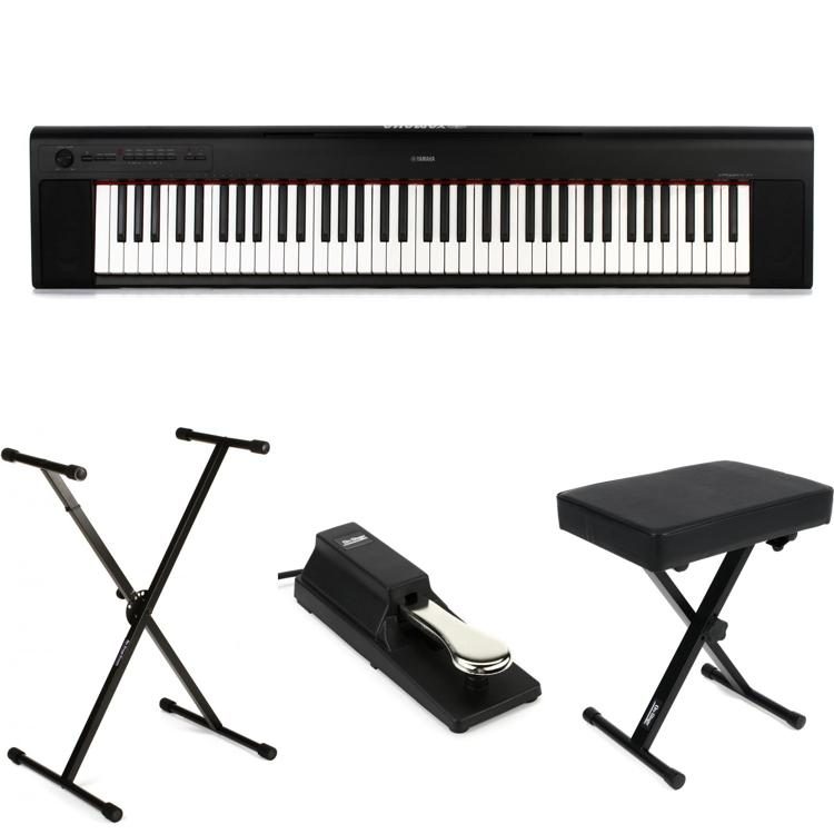 Yamaha Piaggero NP-32 76-key Piano Essentials Bundle - Black