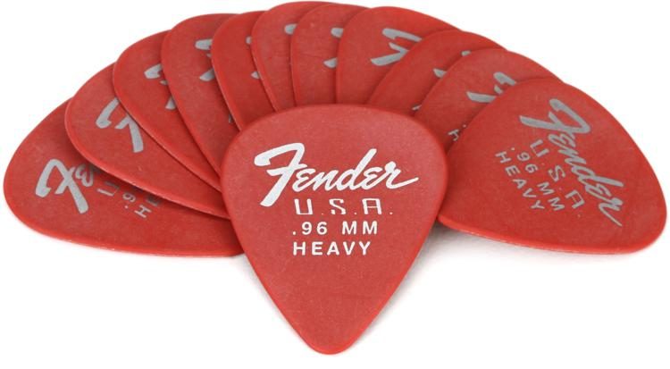 351 TYPE IN RED .50mm 24 FENDER GUITAR PICKS LIGHT / THIN CHALKY GRIP 