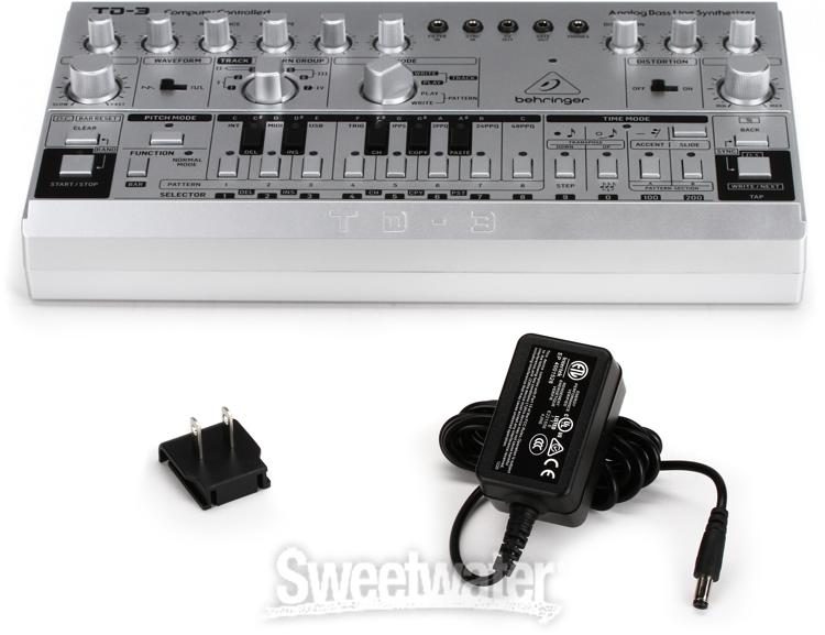 Behringer TD-3-SR Analog Bass Line Synthesizer - Silver | Sweetwater
