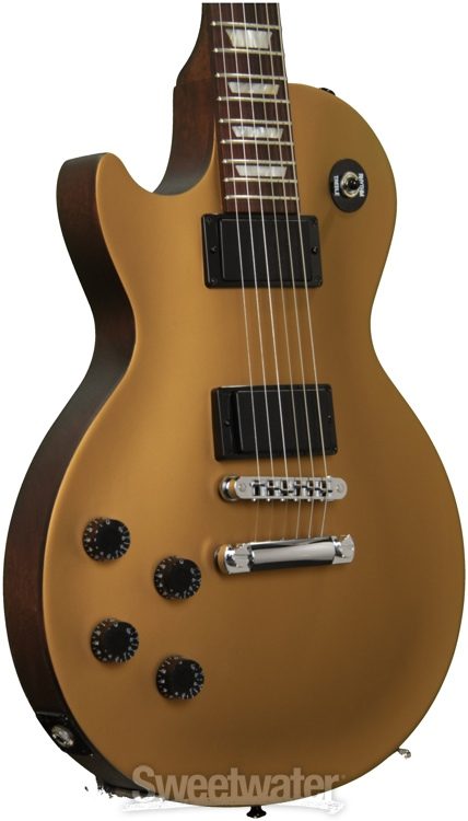 Gibson Les Paul LPJ Left Hand - Rubbed Gold Top dark back Satin