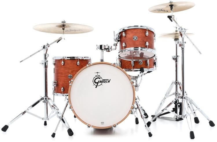 Gretsch Drums Catalina Club CT1-J404 4-piece Shell Pack with Snare Drum -  Satin Walnut Glaze | Sweetwater