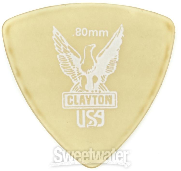 6-Pack Clayton Ultem Gold Rounded Triangle Picks .80mm