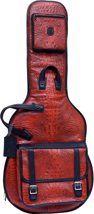 Levy's Leather Gig Bag for Electric Guitar - Red Mock Crocodile Print |  Sweetwater