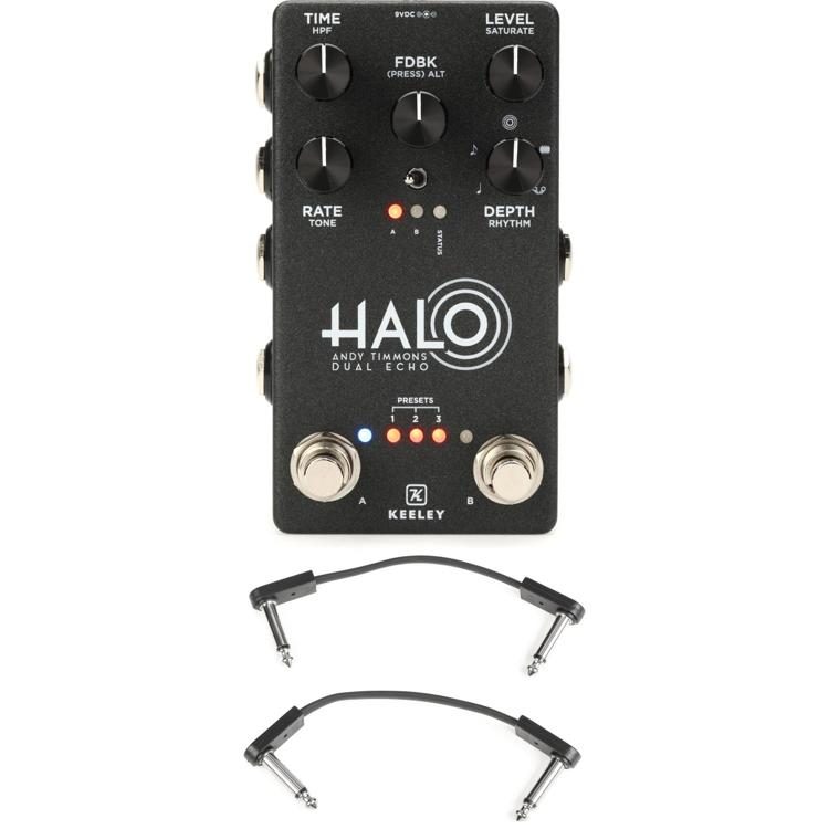 Keeley Halo Andy Timmons Dual Echo Pedal with 3 Patch Cables | Sweetwater