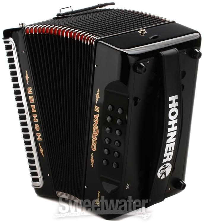 Hohner Corona II Xtreme Diatonic Accordion - Keys of G/C/F - Jet Black |  Sweetwater