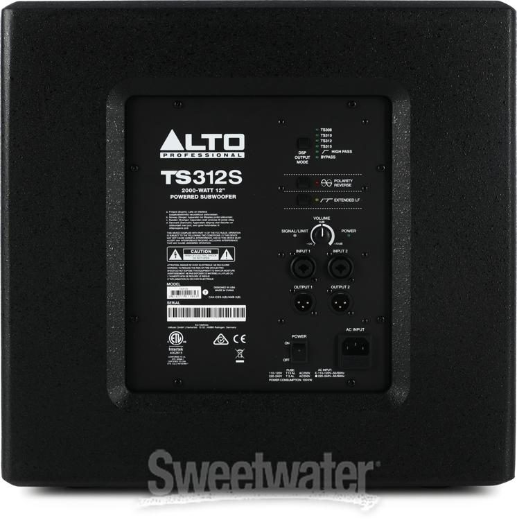 Alto Professional TS312Sub Loudspeaker Cover TS312S with Durable Non-Slip Construction and Handle Port Access 