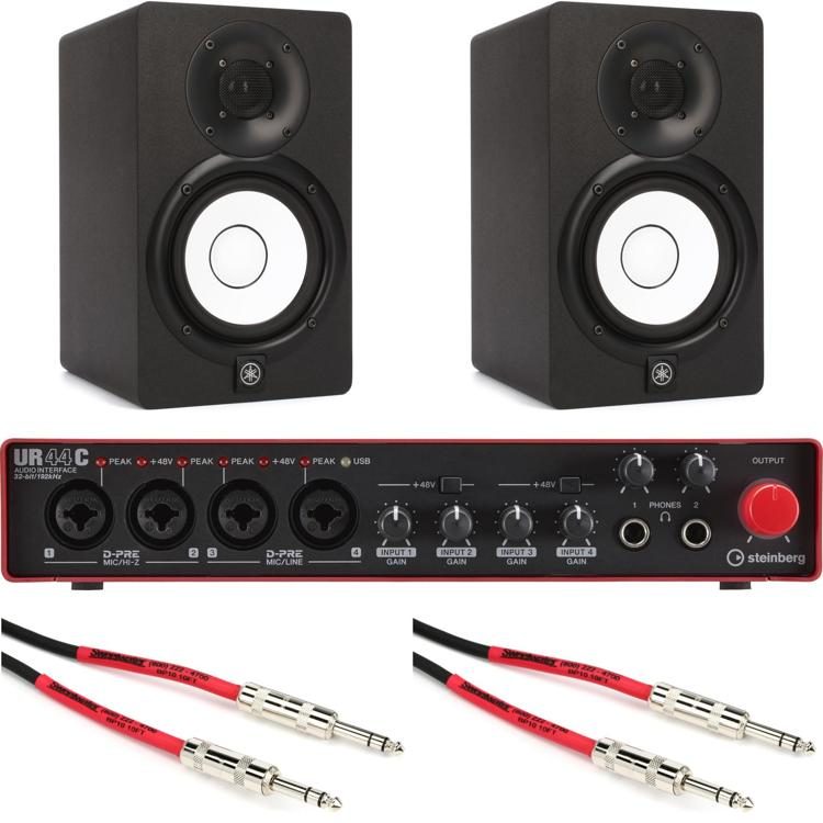 Steinberg UR44C USB Audio Interface Red and Yamaha HS5 5inch Powered