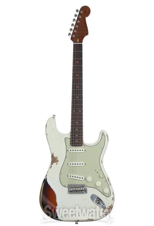Fender Custom Shop GT11 Heavy Relic Stratocaster - Olympic White/3-Tone  Sunburst - Sweetwater Exclusive