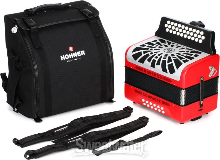 Hohner Compadre Diatonic Accordion - Keys of G/C/F - Red | Sweetwater