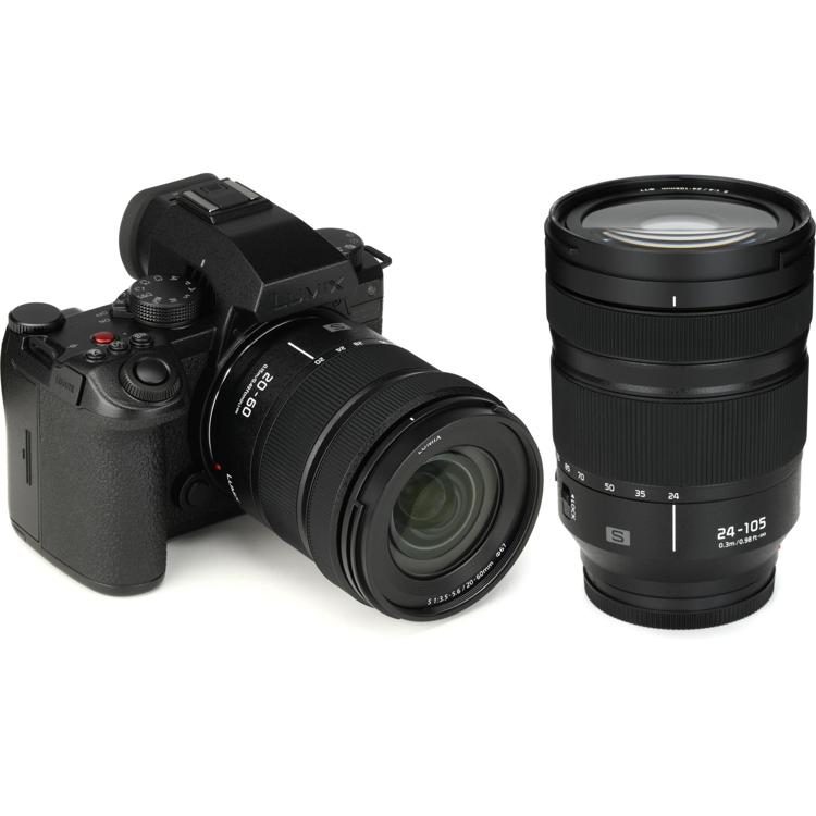 Panasonic Lumix S5M2X Full Frame Mirrorless Camera with 20-60mm Lens and  S-R24105 S 24-105mm f/4 Macro O.I.S. Lens