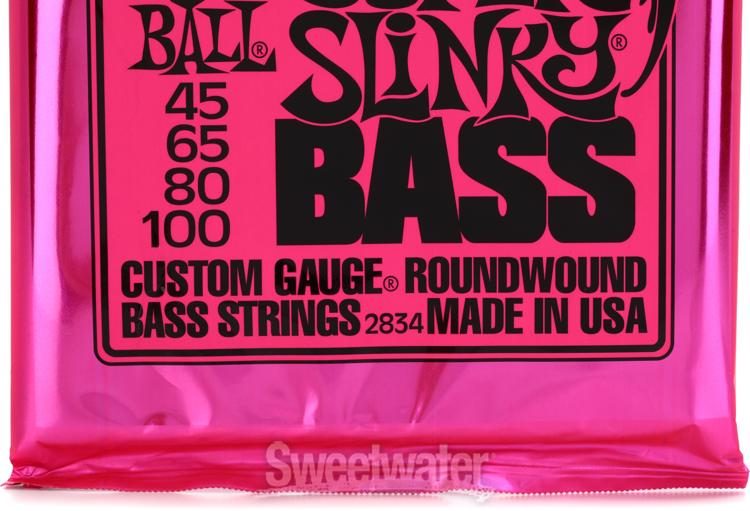 Ernie Ball 2834 Super Slinky Nickel Wound Electric Bass Guitar Strings -  .045-.100 | Sweetwater