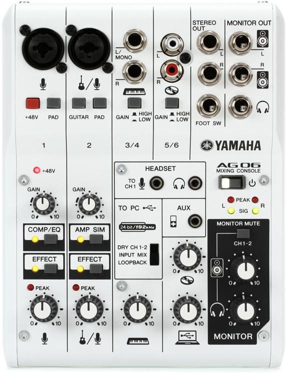 Yamaha AG06 6-channel Mixer and USB Audio Interface