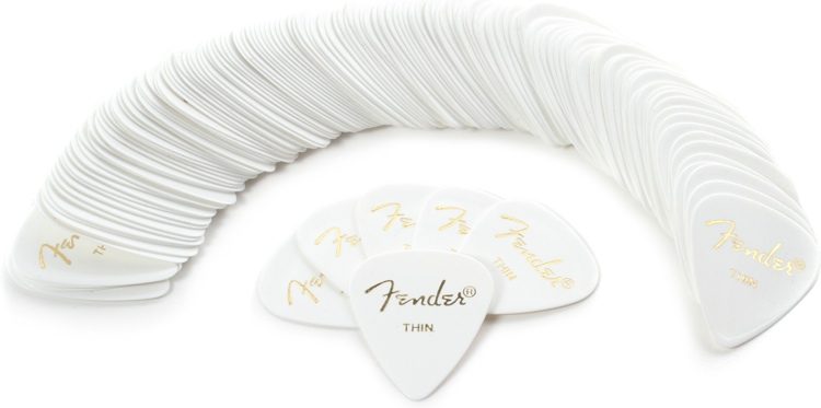 Fender 351 Shape Classic Celluloid Picks - Thin White 144-pack