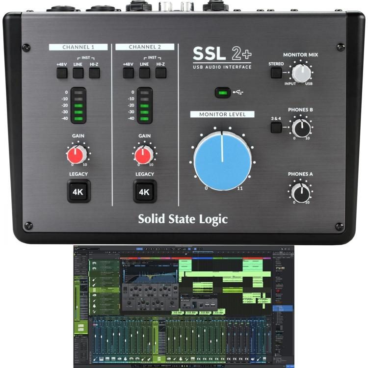 Solid State Logic SSL2+ USB Audio Interface and Studio One 6 Artist Bundle