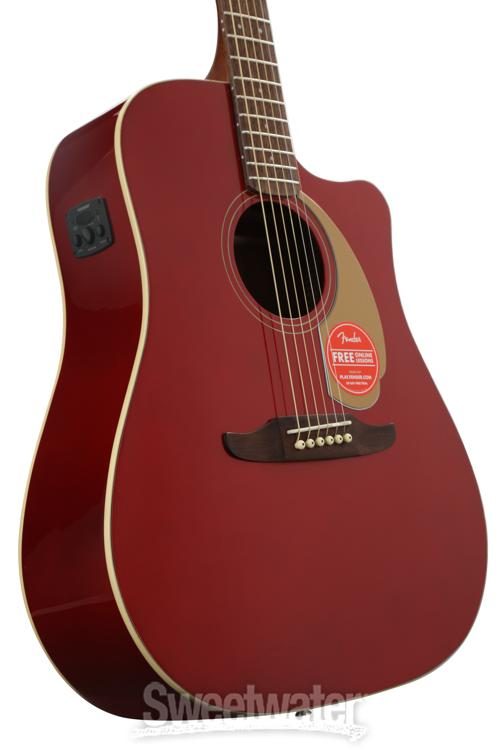 fender redondo player candy apple red