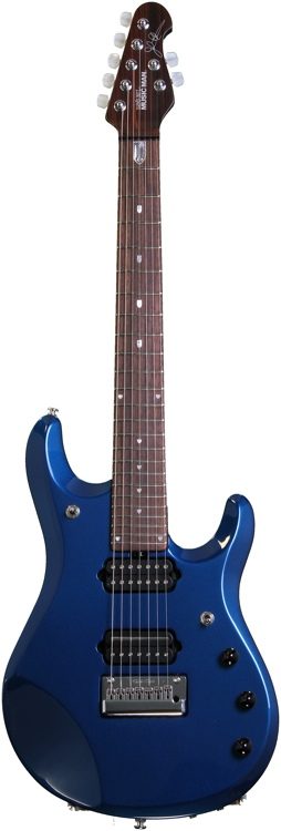 Ernie Ball Music Man JP7 Fully Loaded Blue Pearl, Rosewood | Sweetwater