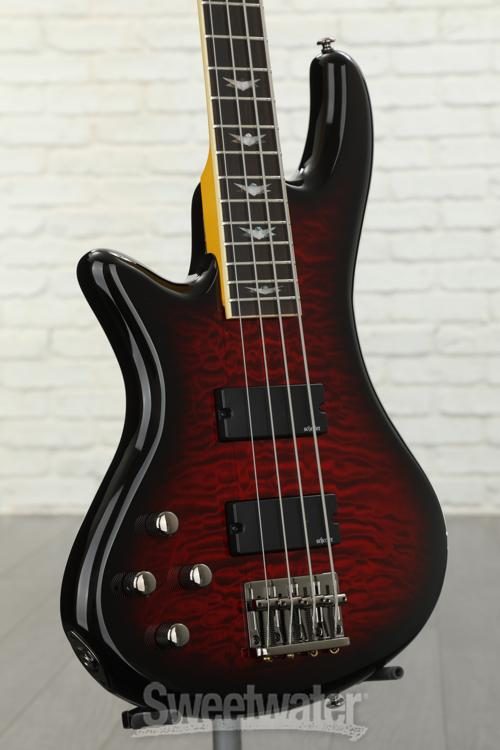 Schecter Stiletto Extreme 4 Lh Left Handed Bass Guitar Black Cherry Sweetwater