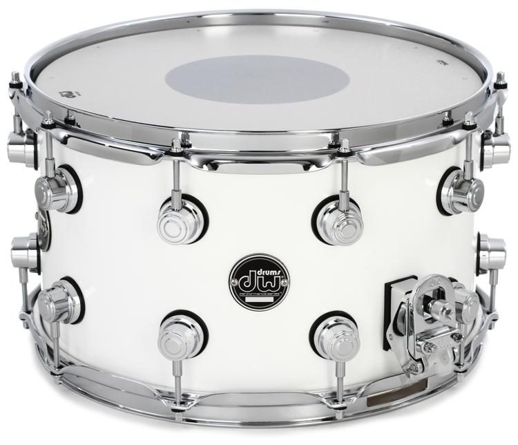 Dw Performance Series Snare Drum 8 X 14 Gloss White Lacquer Sweetwater 