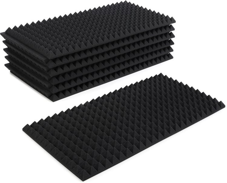 Auralex 2 inch Studiofoam Pyramids 2x4 foot Acoustic Panel 12-pack -  Charcoal