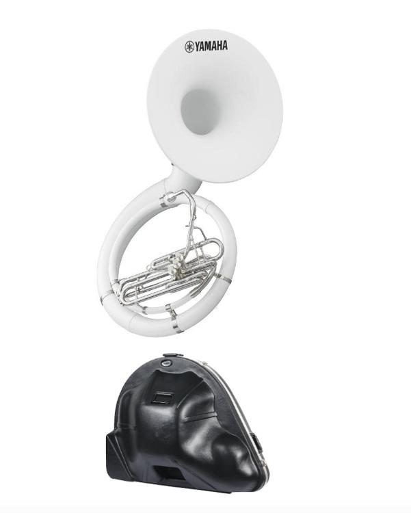 Yamaha YSH301 BBb Fiberglass Sousaphone with Case White with Silver