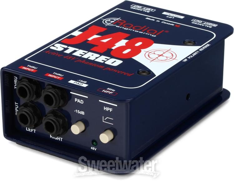 Radial J48 Stereo 2-channel Active Instrument Direct Box | Sweetwater