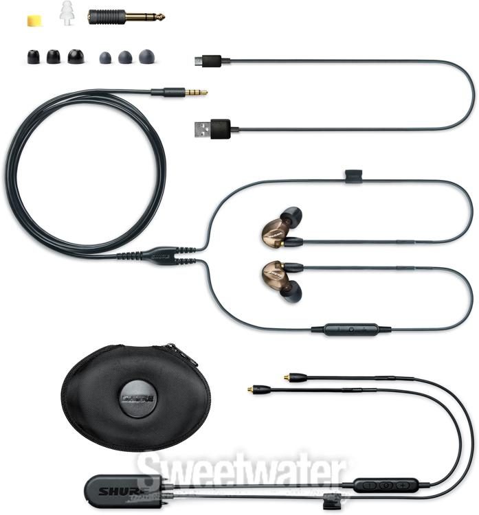 Shure SE535 Sound Isolating Earphones with & Bluetooth Metallic Bronze Sweetwater