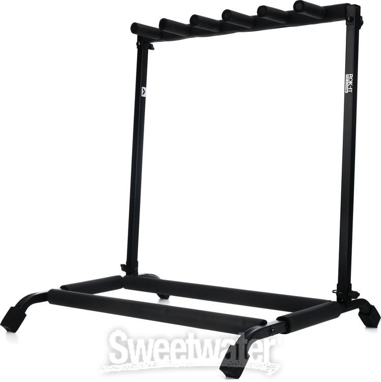 Rok-It Multi Guitar Stand Rack with Folding Design; Holds up to 3 Electric or Acoustic Guitars RI-GTR-RACK3