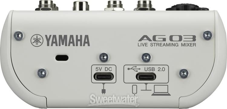 Yamaha AG03 Mk2 3-channel Mixer and USB Audio Interface - White | Sweetwater