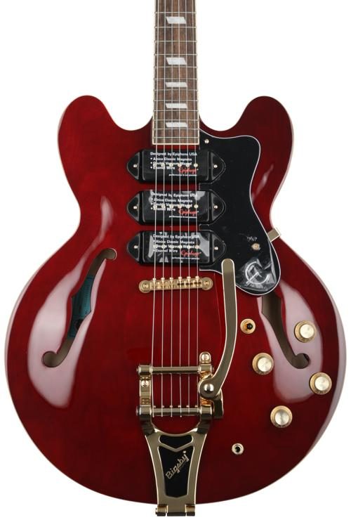Epiphone Riviera Custom P93 Semi-Hollow Electric Guitar - Wine Red