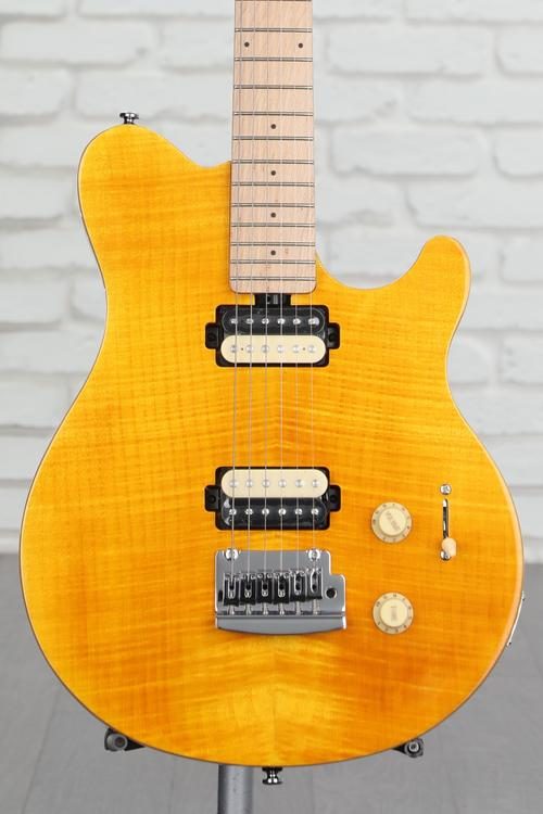 Sterling By Music Man Axis Flame Maple Electric Guitar - Trans Gold