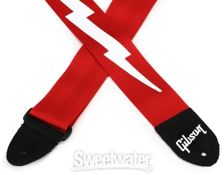 red lightning guitar strap