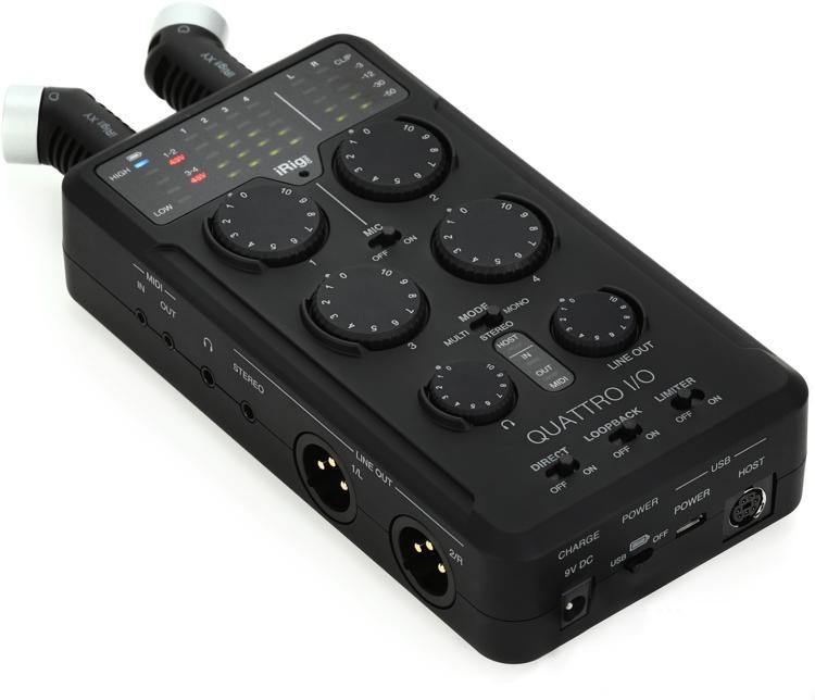 IK Multimedia iRig Pro Quattro I⁄O Deluxe 4x2 USB-A Audio and MIDI  Interface | Sweetwater