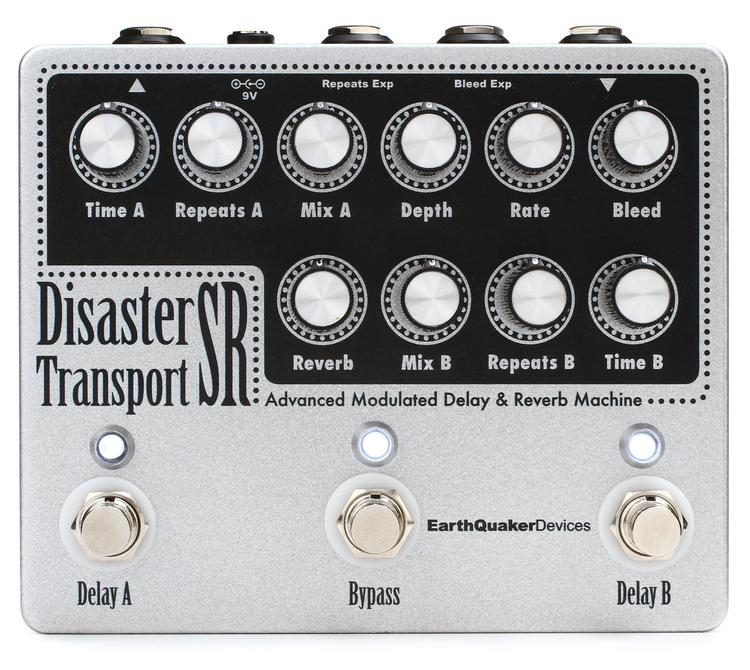 EarthQuaker Devices Disaster Transport SR Dual Delay Effects Pedal with Reverb & Modulation