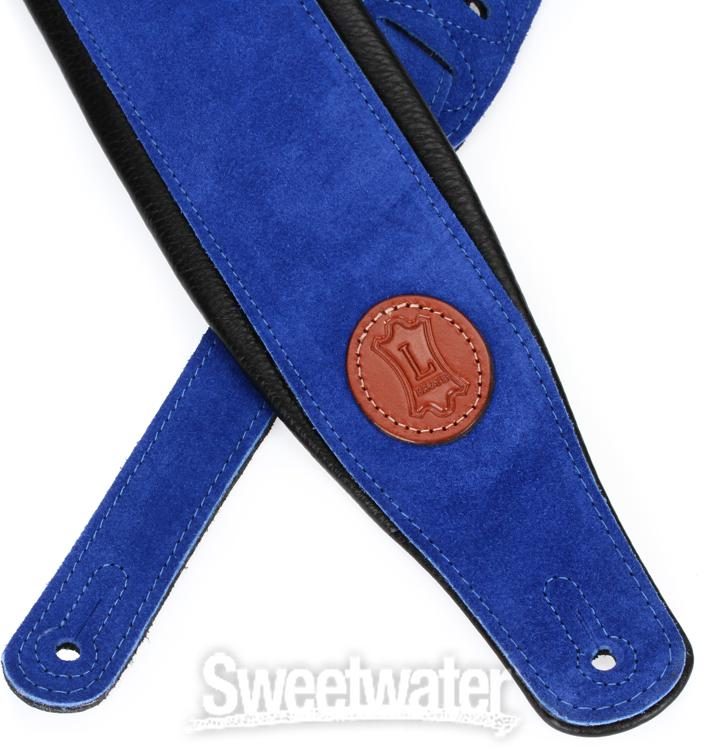 MSS2S-ROY Levys Leathers 3Suede Guitar Strap with Garment Leather Backing; Royal Blue