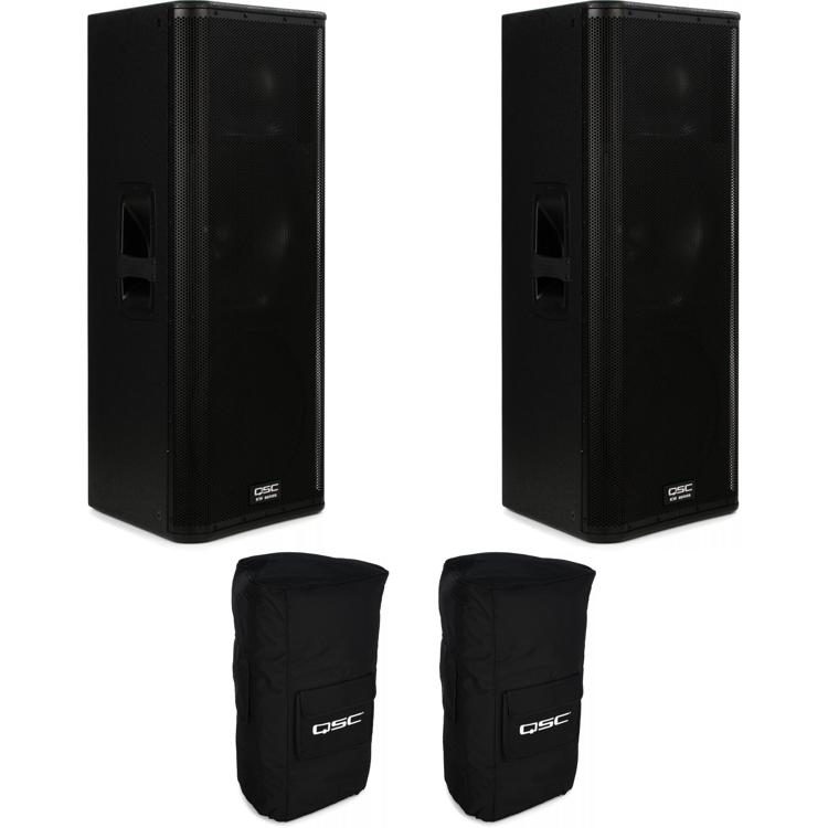 QSC KW153 1,000-watt 15-inch 3-way Speaker Pair With Covers Bundle | Sweetwater