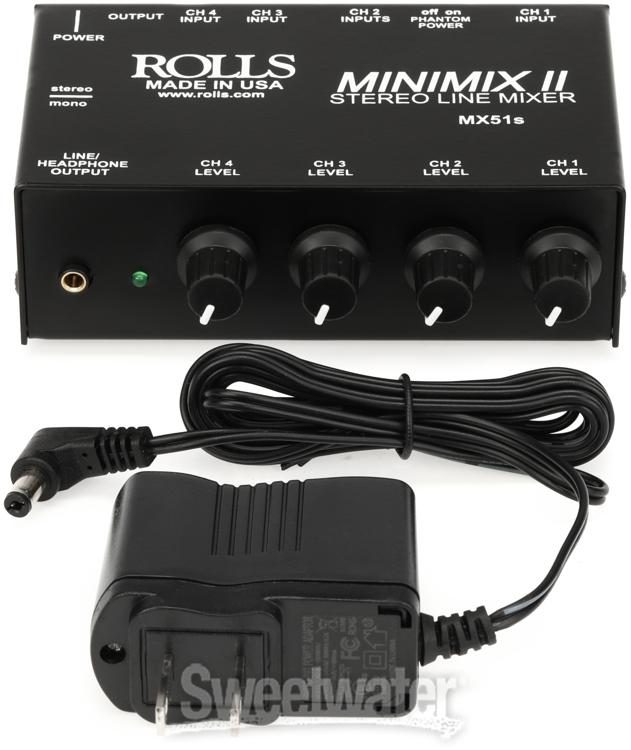 Rolls MX51S Mini Mix 2 Four-Channel Stereo Line Mixer 