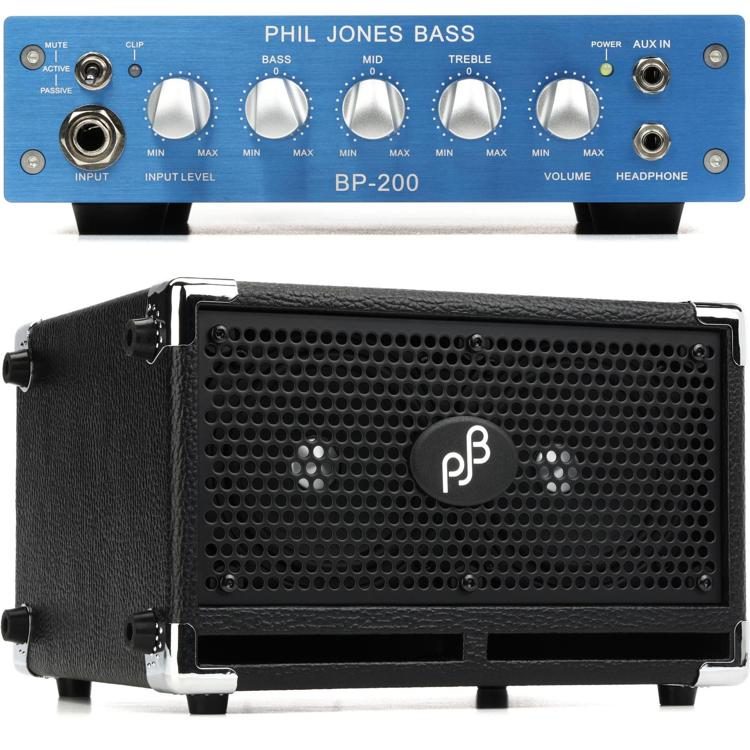 Phil Jones Bass BP-200 200-watt Bass Amplifier Head with Black 2 x 5-inch  200-watt Cabinet